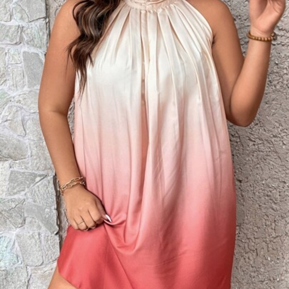 Cupshe Ascending Color Halter Tie-Neck Sundress. New W/O Tag. Never Worn